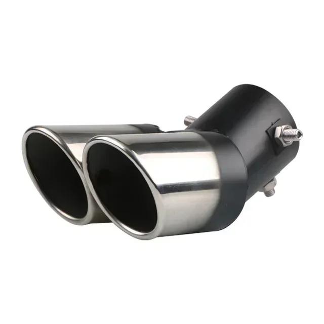 Car Exhaust Muffler Tip Single/double Outlet Round Stainless Steel Car Rear Chrome Round Exhaust Pipe Tail Muffler Tip Tube