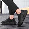 TUINANLE Mens Casual Black Sneakers Wide Toe Breathable Lightweight Mesh Trainers Comfortable Durable for Walking and Outdoor Activities
