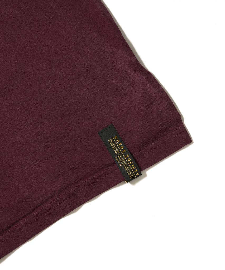 STIGMA Paranoid Tv Vintage-Like Washed Oversized Short Sleeves T-Shirts Burgundy