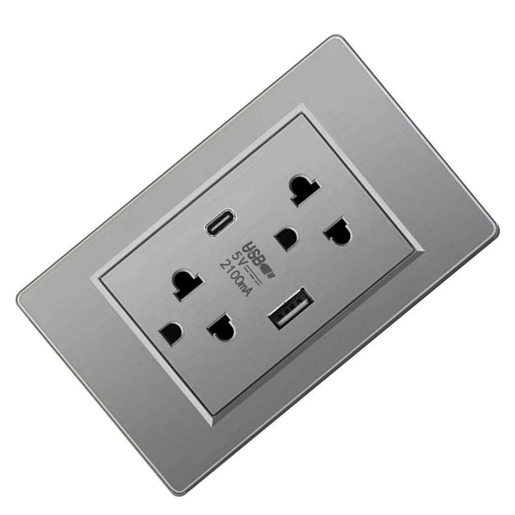 Thailand Type Electrical Wall Receptacle Outlet Space Saving USB Type C Wall r Outlet for Home