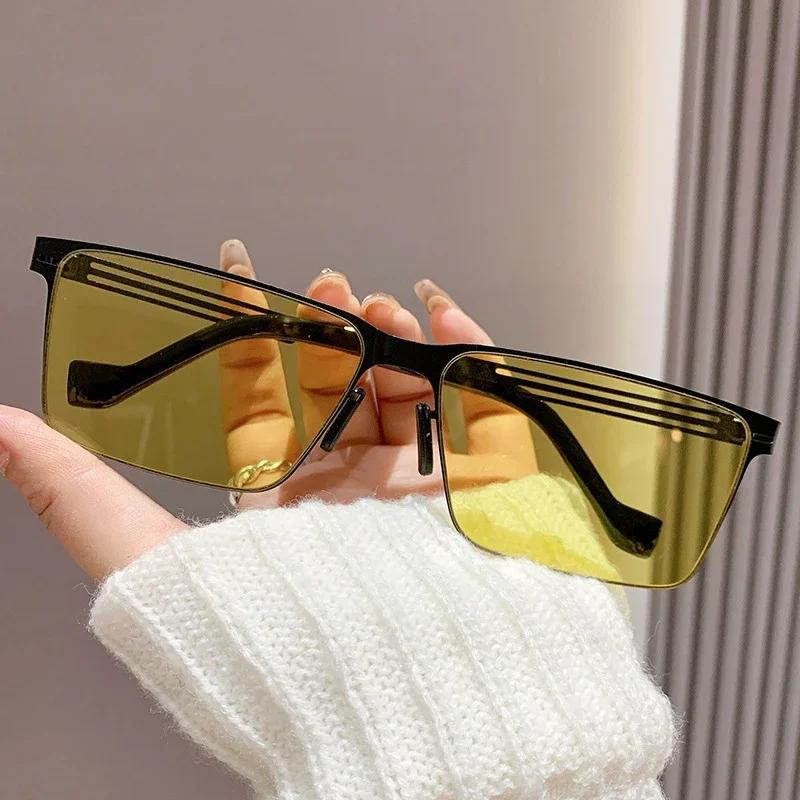 Photochromic Sunglasses UV400 Protection Square Retro Style for Women Men Outdoor Driving Travel Beach Shades