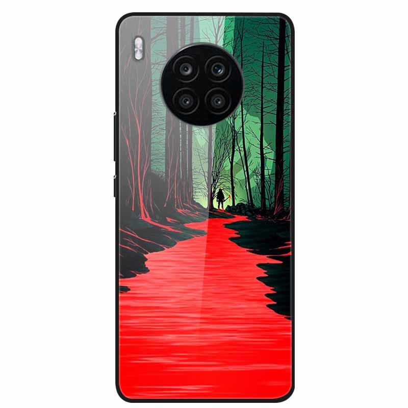 Tempered Glass Cases For Honor 50 Lite Covers Protective Fashion Hard Back Cover for Huawei Honor 50 Lite Phone Cases 50Lite Bag