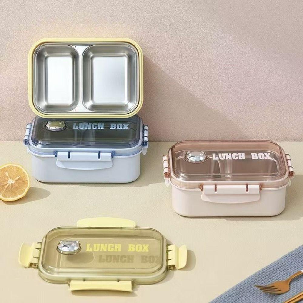 Plastic Lunch Box with Compartment Insulation Lunch Box Food Storage Container School Children