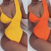 Women's Swimsuit Solid Color Cutout One Piece Sexy Bikini Brazilian Beachwear