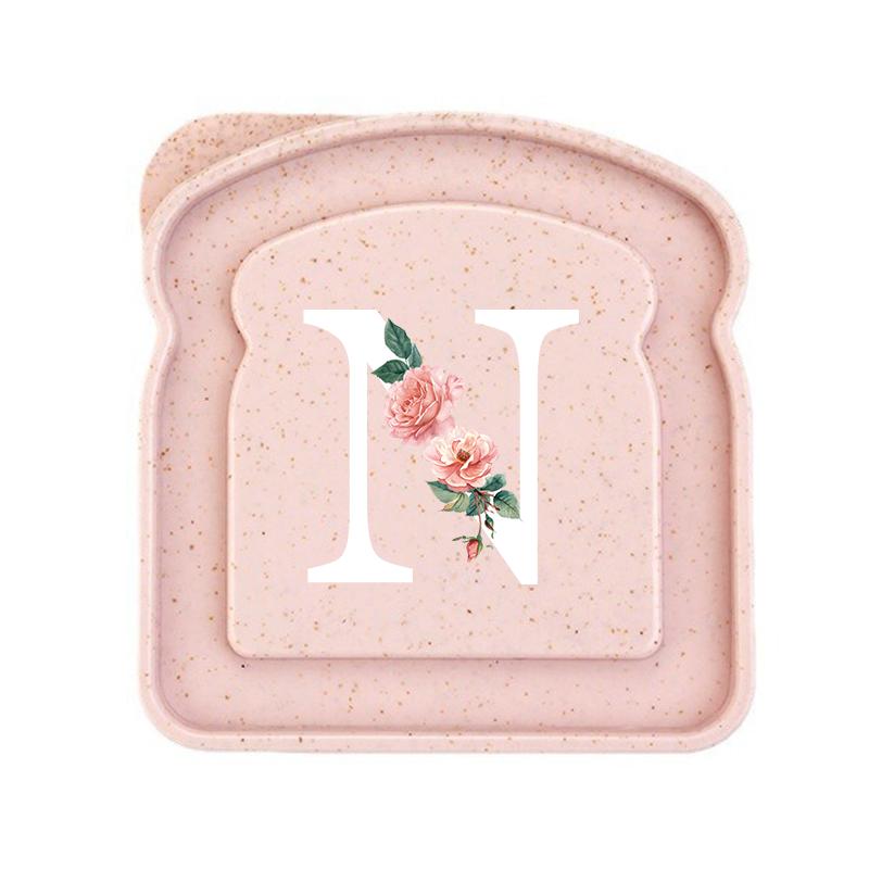 Initials Marked Toast Box Alphabet A-Z Reusable Sandwich Container Box Food Container Sealable Container Small Container
