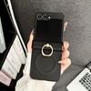 Chessboard Pattern Leather Magnetic Phone Case For Samsung Galaxy Z Flip 7 6 5 4 3 Hinge Finger Ring Bracket Protection Cover