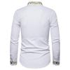 Camisa Masculina Tamanho Europeu Bordada Manga Longa Gola Henrique