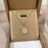 **Lively Women's Necklace: Titanium Steel & Gold-Plated Copper Clavicle Chain**