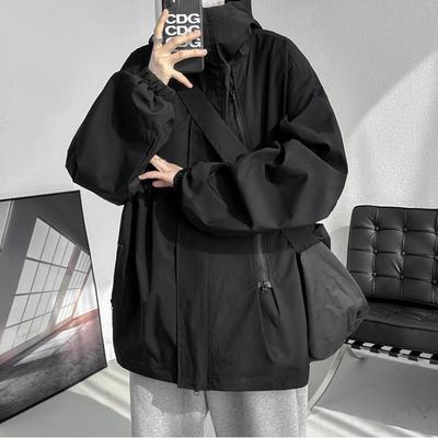 2024 Unisex Waterproof Windbreaker: Black Outdoor Jacket for Autumn & Winter