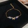 Hollow-Out Butterfly Jewelry Sparkling Zirconia Women'S Bracelet Adjustable Fashion Bracelet Delicate Butterfly Pendant Bracelet