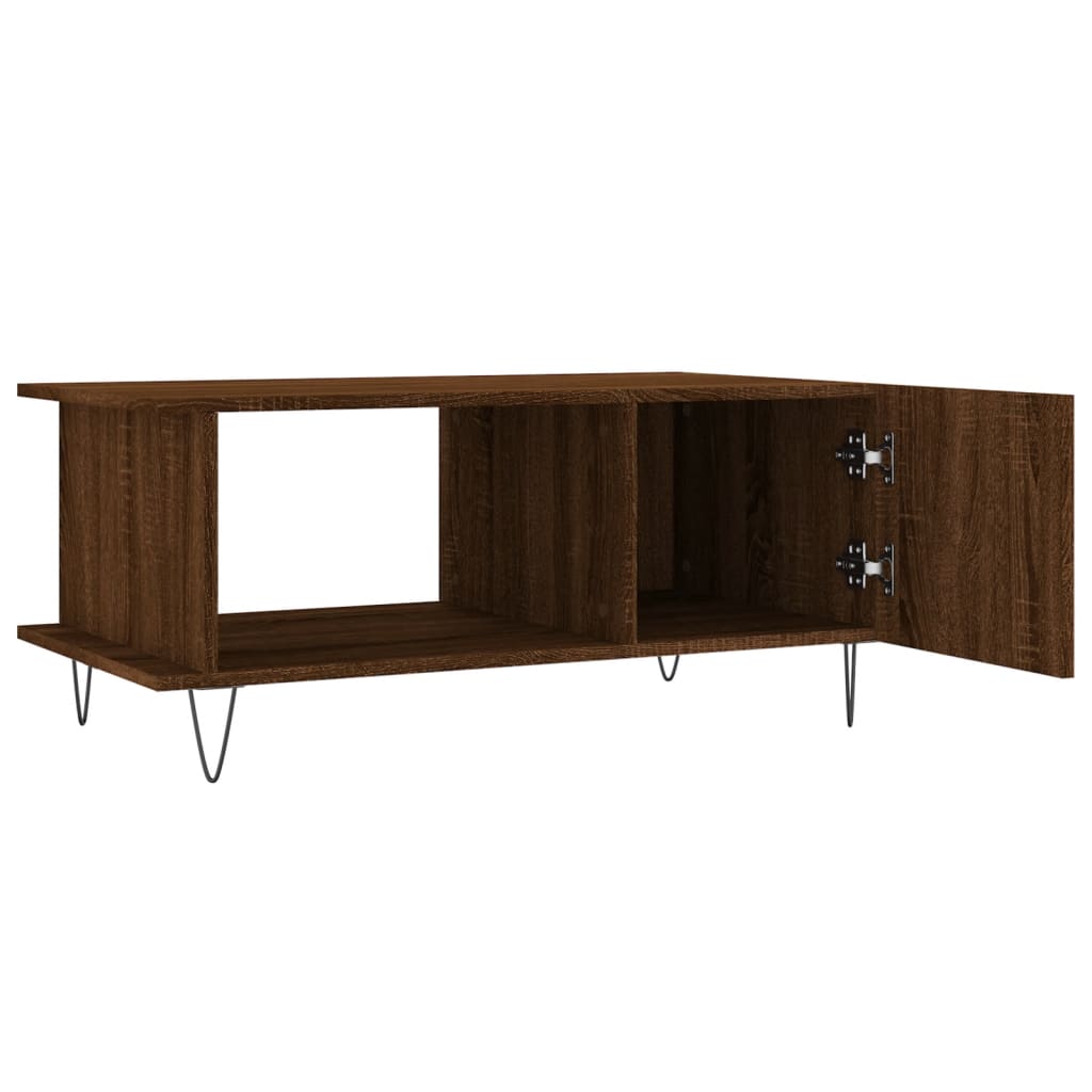 Coffee Table Brown Oak Look 90 X 50 X 40 Cm Engineered Wood