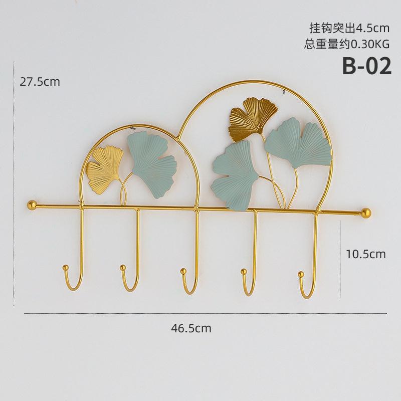 Schmiedeeisen Haken Wandmontierter Schlüsselaufbewahrungshalter Eingang Veranda Dekoration Wandhaken Mantel Hut Schal Hängehaken Blatt Wohndekor