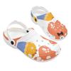 White Printed EVA Clogs for Women Men Lightweight Flexible Slip On Casual Footwear Soft Sole Summer Sandals Daily Comfort