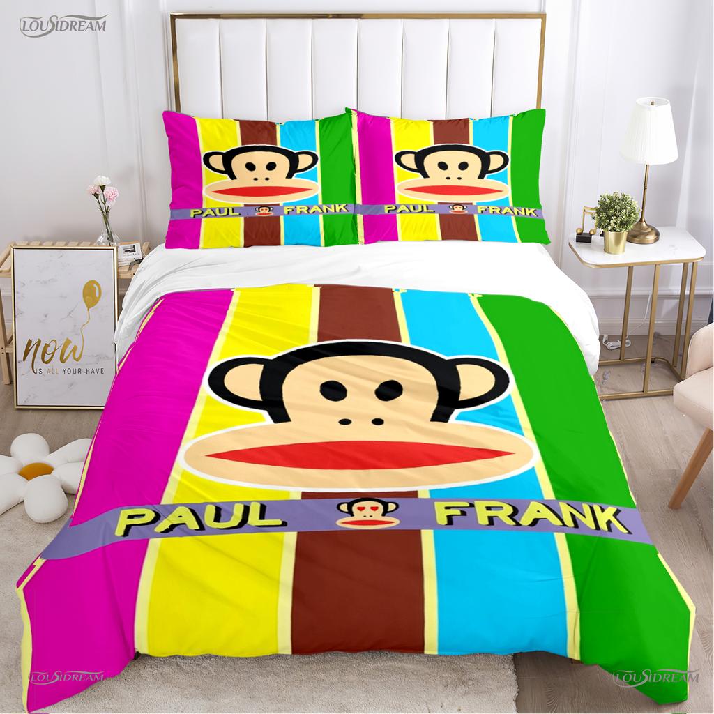 Süße P-Paul F-Frank Cartoon Anime Bettbezug Lustiges Kawaii Bettwäsche-Set Weiche Deckenhülle Und Kissenbezüge Einzel-/Doppel-/Queen-/King-Size