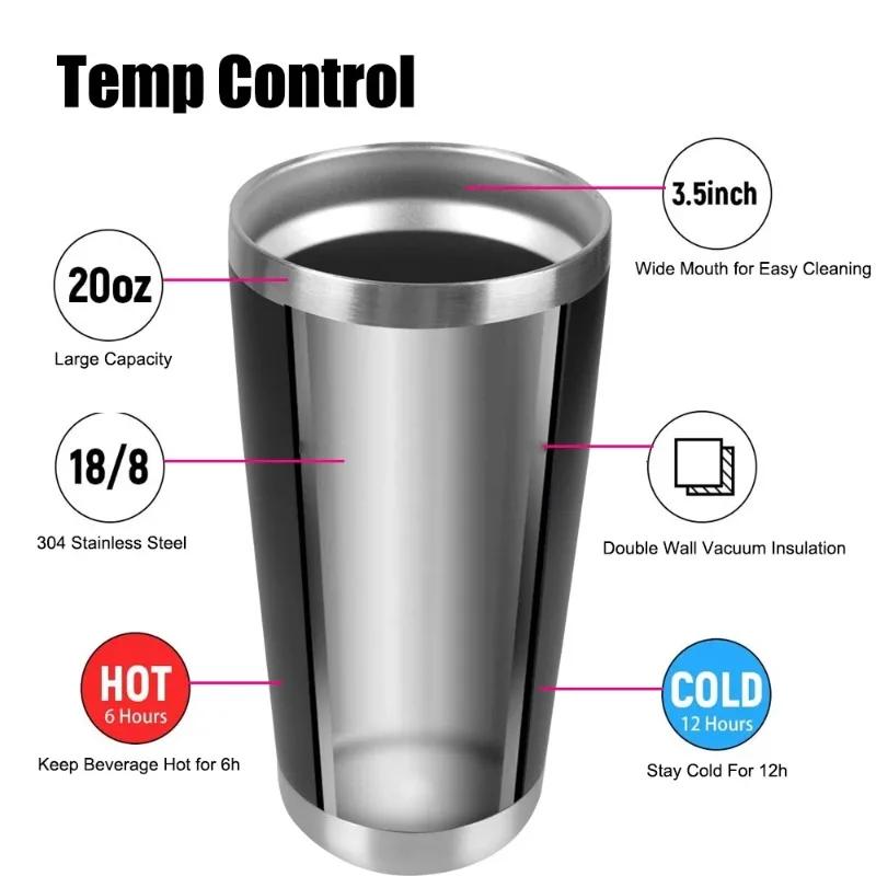 20oz Water Bottle Thermal Mug Drinkware Beer Cups Insulated Leakproof with Lids Stainless Steel with Lids Vacuum for Car Gifts