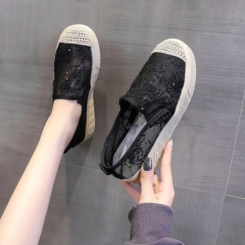 Fashion Korean Designer Luxury Flat Slip On Shoes for Women Trends 2025 Deals Offers High Quality Casual Cheap New Woman Footwear Sale