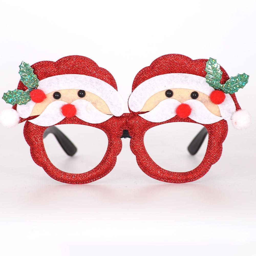 2023 Cross-border Christmas Decorative Glasses Adult And Children's Props Snowman And Butterfly Bow Glasses Frame Cartoon Style Characters)
