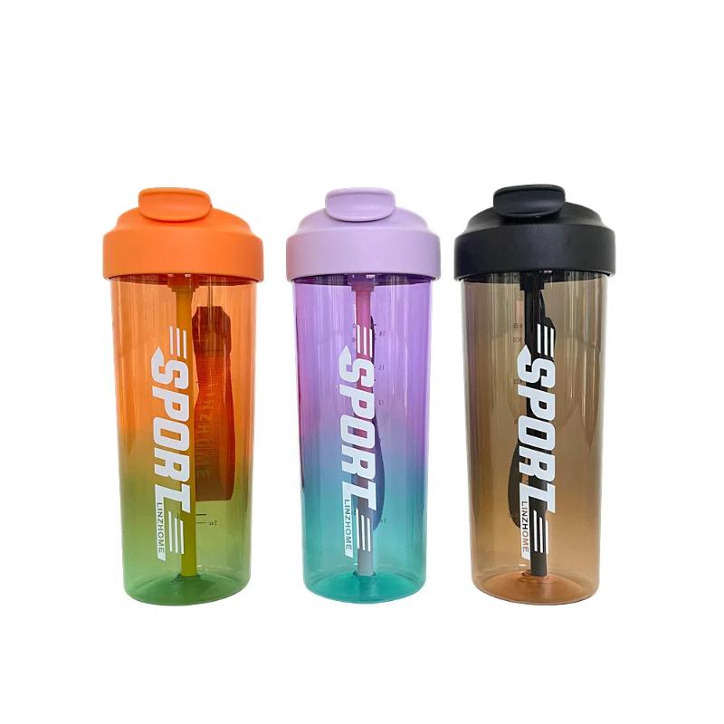 650ML Sports Water Bottles Fitness Portable Water Blender Bottle Milkshake Protein Powder Mixing Cup Transparent Cup