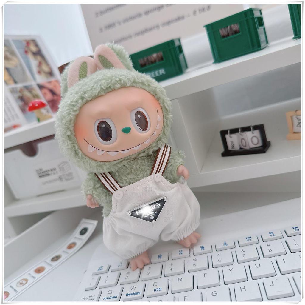 10cm & 17cm Cotton Doll Clothes Replacement Set: Overalls & T-Shirt