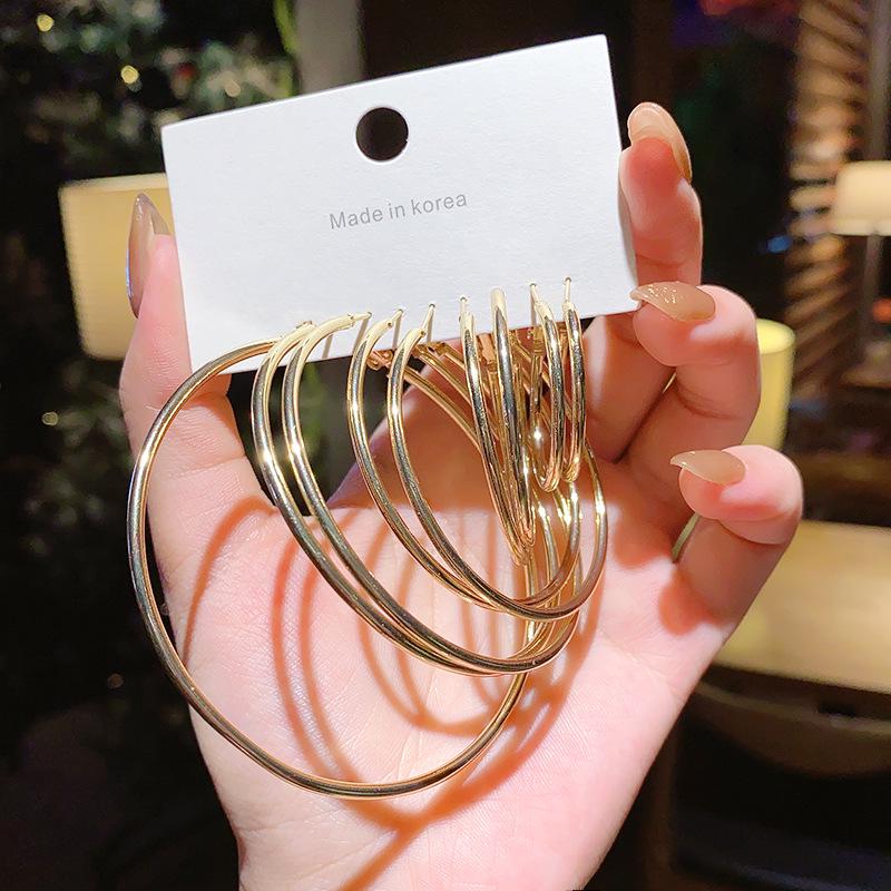 Exaggerated S925 Silver Hoop Earrings - Trendy Statement Piece