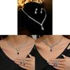 Water Drop Bridal Jewelry Set With Zircon Earrings And Necklace For Wedding And Formal Wear