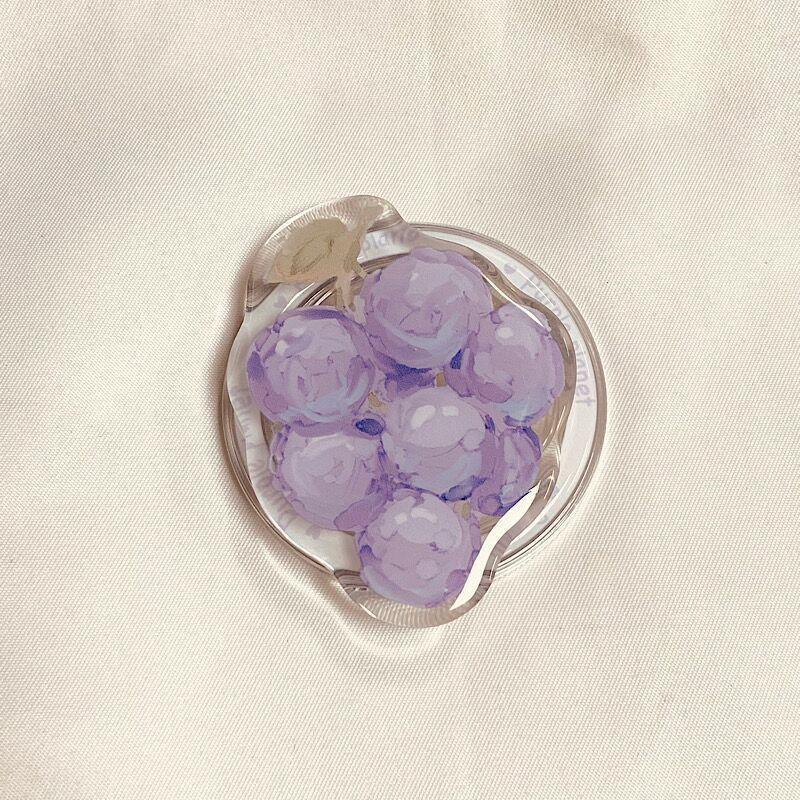 Cute Cartoon Grape Flower Dropper Magnetic Phone Holder Magsafe Airbag Folding Telescopic