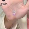 Women Heart Necklace Sparkling Rhinestones Bow Design Romantic Gift Pendant