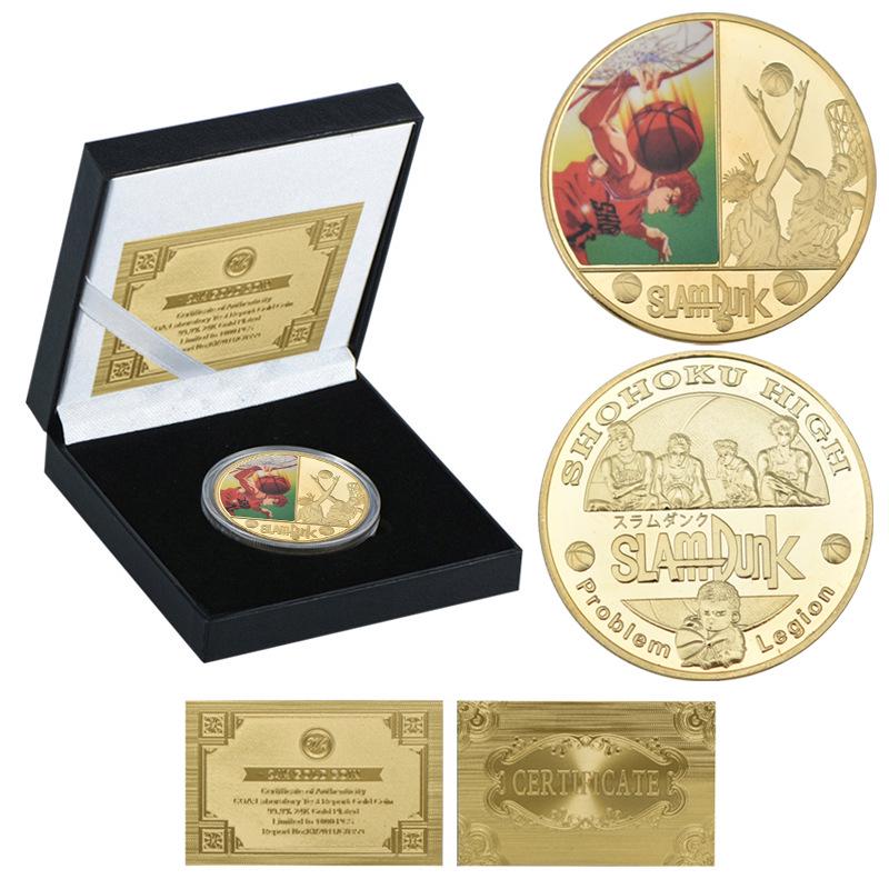Slam Dunk Gilded Die-Cast Coin: Sakuragi Hanamichi & Rukawa Kaede Anime Collectible
