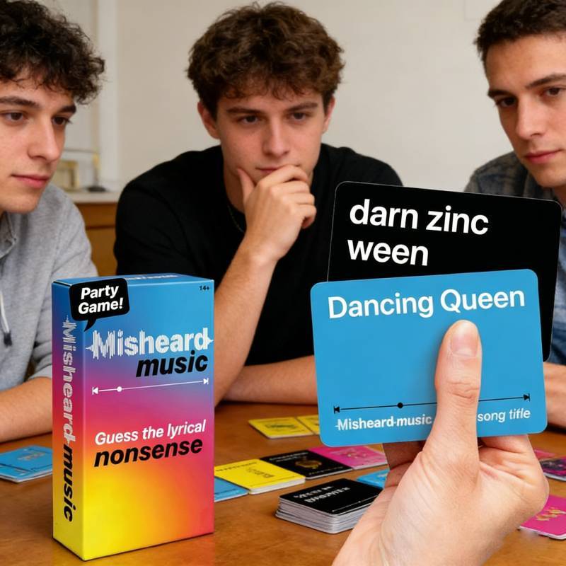 Misheard Music Guess The Lyrical Nonsense Party Card Game For Family And Friends Play