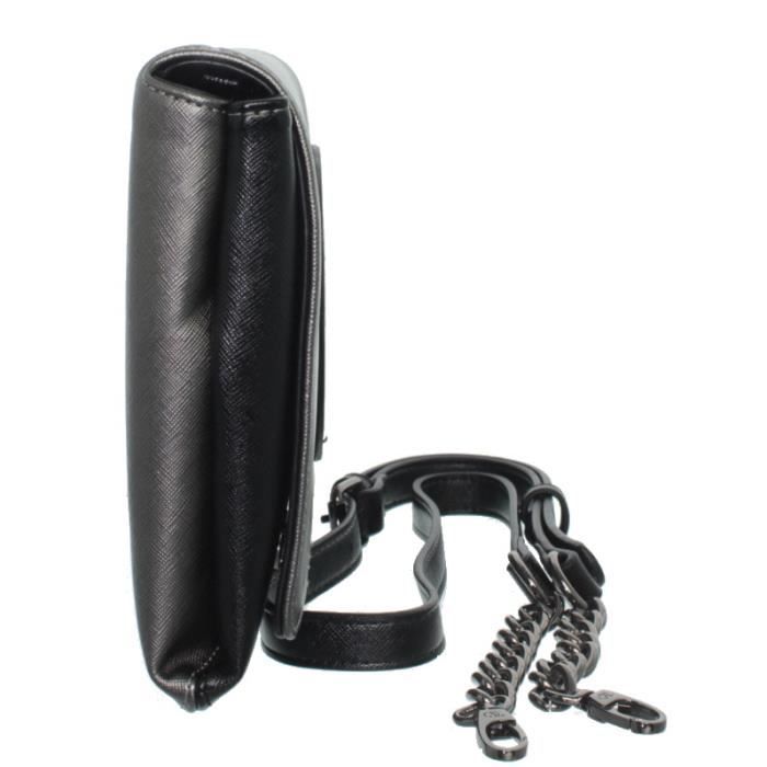 Pochette - CHRISTIAN LACROIX - 5C02 (Black) - Cuir Saffiano - Monogramme en relief - Sangle amovible