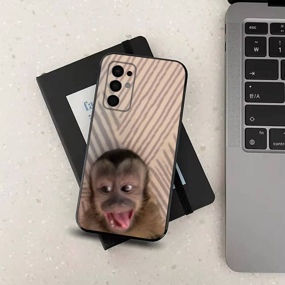 Cute Funny Monkey For Samsung Galaxy A73,31,71,53,32,72,Note,22,41,8,9,52,J7,Soft Black Silicone Cover Case