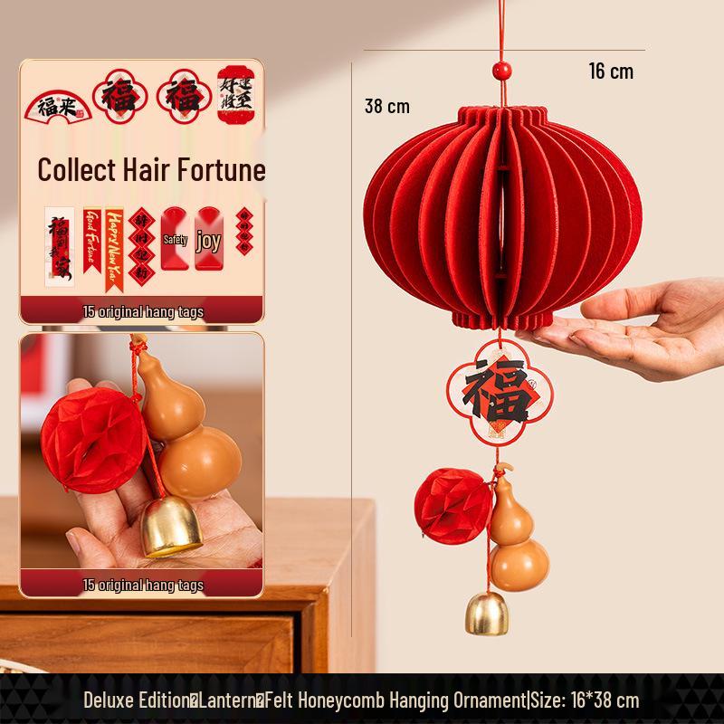 2026 Year of the Horse New Year Pendant Gourd Lantern Ornament for Festive Atmosphere