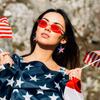 New Independence Day Flag Personalized Earrings Combination Set Printed Wooden Earrings