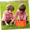 OUNONA 2-Pack Kids Shopping Baskets, Toy Storage Baskets, ABS Material, with Handles, Grocery Baskets, Storage Boxes for Bathrooms and Kids' Rooms,