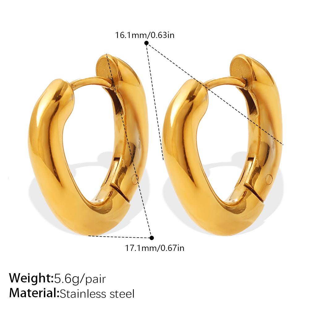 Fashion Vacation Geometric U-Triangle Earrings Gold Non-Fading Sun Style Commuter Earrings Women