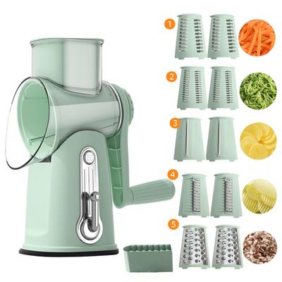 By a Professional Rotary Slicer with 5 Replacement Vegetable Stainless Steel Adjustable Multifunctional Slicer Set [Supervised Chef] 5-in-1