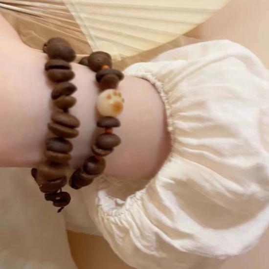 Coffee Bean Cat Paw Cute Braided Rope Bracelet for Girls, Stylish and Unique Bracelet, New Couple's Jewelry