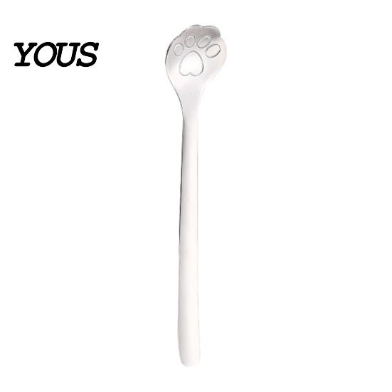 Cat Paw Utensil 1/2/3Pcs Stainless Steel Teaspoon, Design Mixing Spoon, Easy to Shaped Coffee Stirrer Clean Tableware for Sugar Ice Cream
