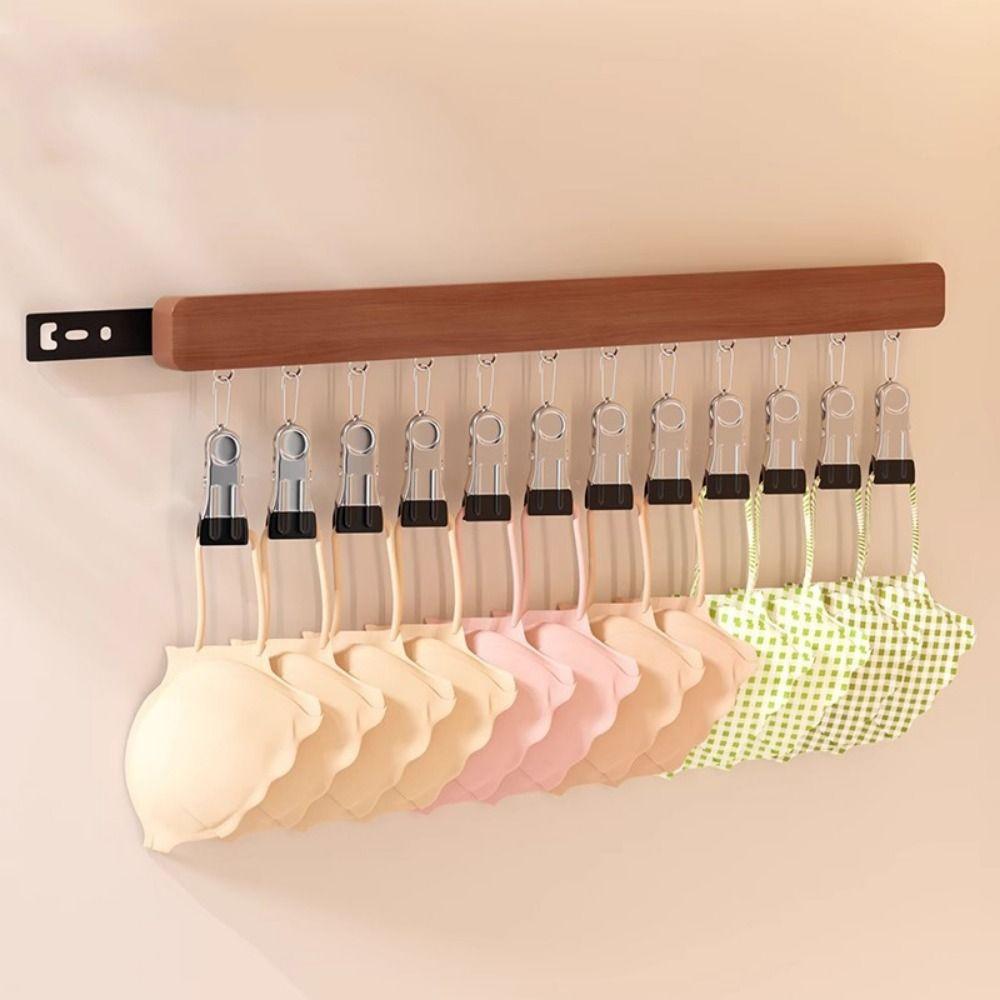 Retractable Wall Mounted Hat Holder 8/12 Clips Underwear Storage Hanger  for Home