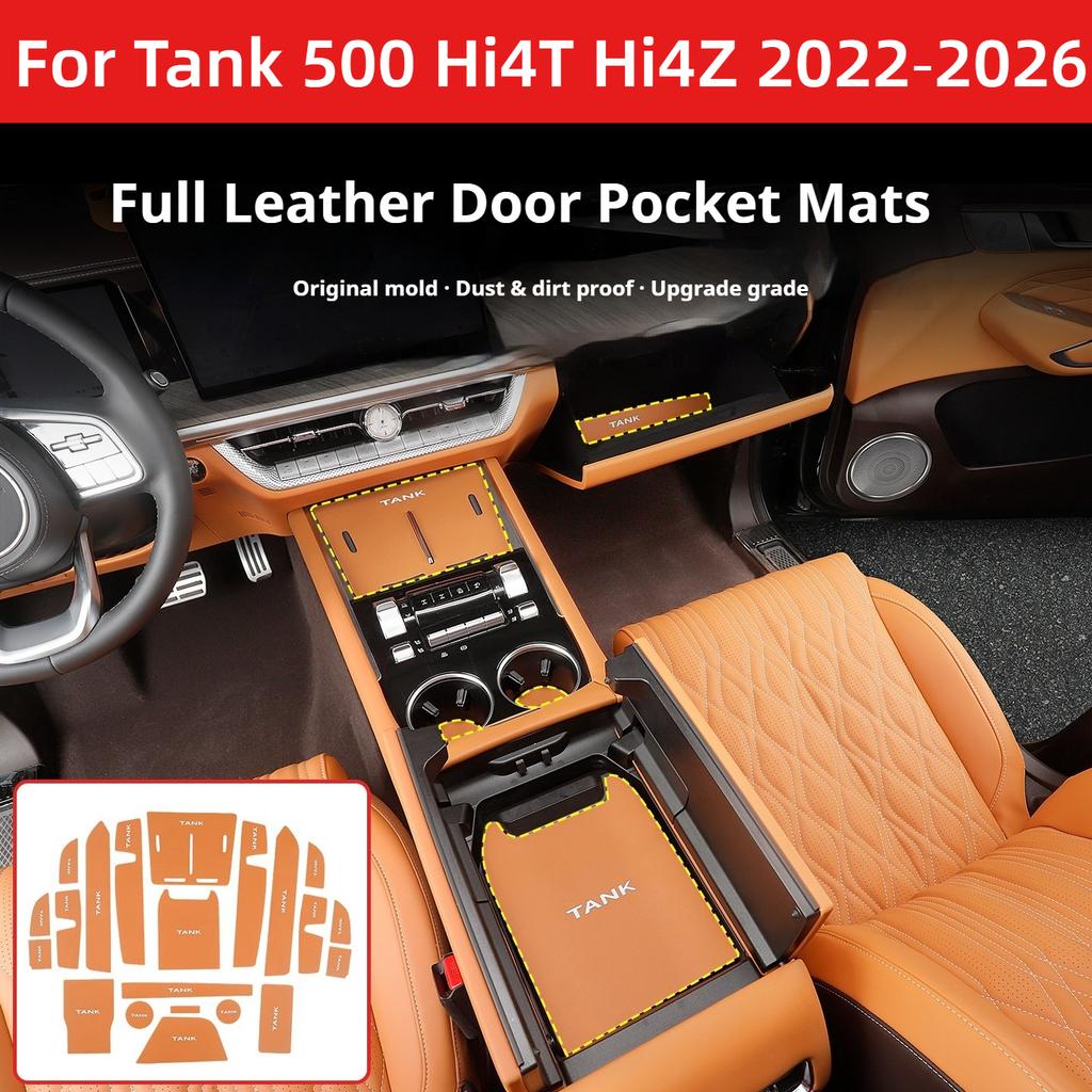 For Tank 500 Hi4T Hi4Z 2022‑2026 Door Slot Mat Cup Holder Anti‑Slip Storage Pad Interior Practical Car AccessoriesGood product