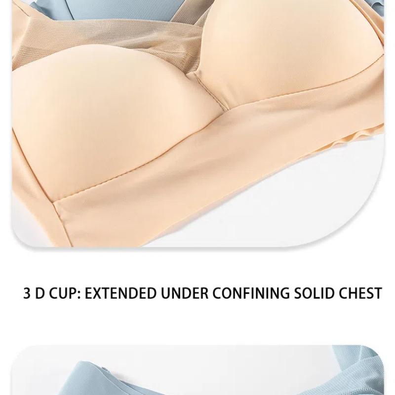 Wireless Back-Smoothing Seamless Bra - Latex Cups with Lift & Support, Plus Size Ice Silk Comfort for Sagging Prevention & T-Shirt Invisible Wear