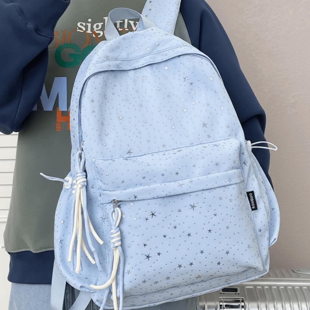 Multi-pockets Student School Bag Large Capacity Travel Rucksack Star Backpack Outdoor Activities