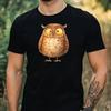 T-Shirt Men Funny Owl Motif Cotton Size XS To 5XL