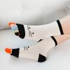 1 Paar Reine Baumwolle Damen Mädchen Fünf-Finger Kurze Socken Bunt Katze Atmungsaktiv Jung Lässig Harajuku Zehensocken Verkaufen