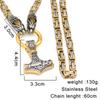 Mens Dragon Head Necklaces Viking Vegvisir Amulet Pendant Norse Runes Anchor Stainless Steel Mix Gold King Chain Jewelry