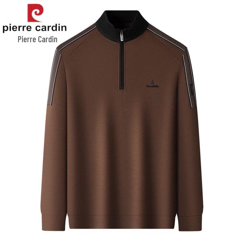 Pierre Cardin Men's Stand-Collar Long-Sleeve Zipper T-Shirt