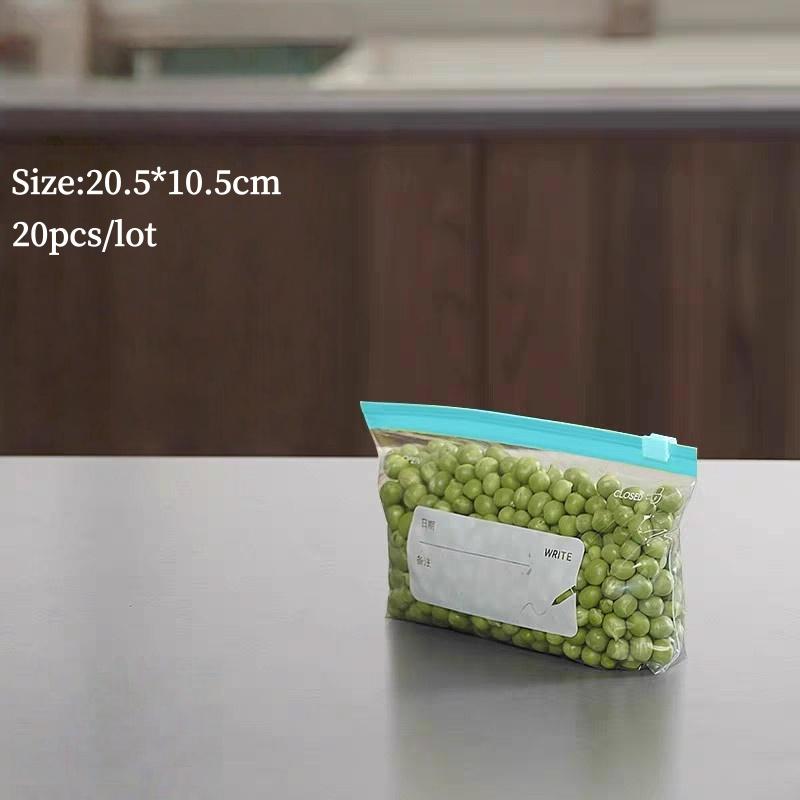 Food Storage Bag Organizer Thickened Sealed Fresh Keeping Zipper Slider Fridge Freezer Storage Bag for Vegetables Fruits Grains Cereals