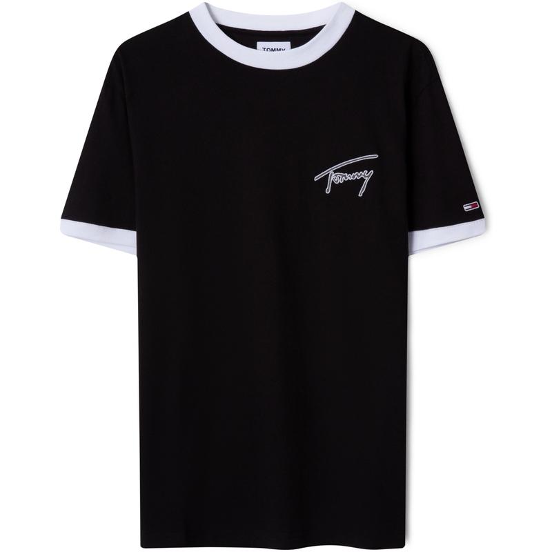 Tommy Hilfiger Cotton Casual Commuter Trimmed Logo Embroidered Fitted Short Sleeve T-Shirt Men tops DM0DM16324BDS