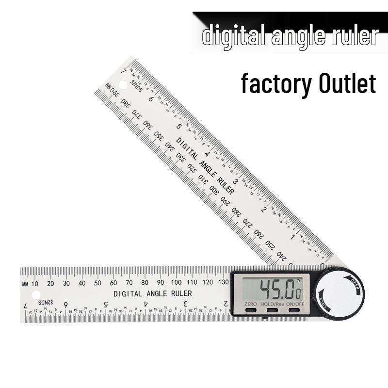 Two-in-One Digital Angle Finder & Protractor - Black and White Woodworking Tool