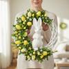 Acrylic Decor Spring Wall Hanging Rattan Ring Easter Garland Bunny Rabbit Garland  Door Hanging